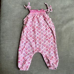 EGG New York Smocked Rayon Seashell Baby Girl Romper 6mo